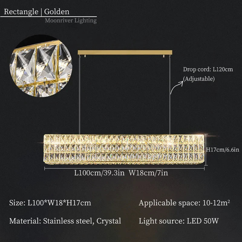 lustre en cristal moderne pour décoration intérieure de luxe