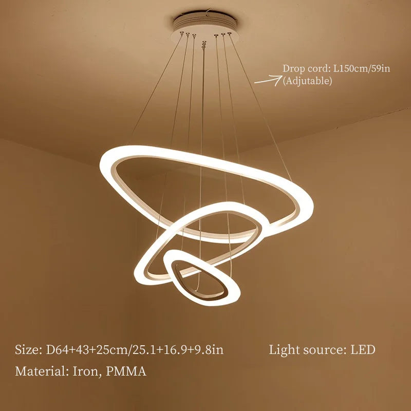 suspension moderne à led pour décoration intérieure élégante