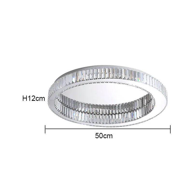 Plafonnier rond led cristal moderne simple