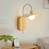 applique murale nordique en bois avec luminaire led pour intérieur