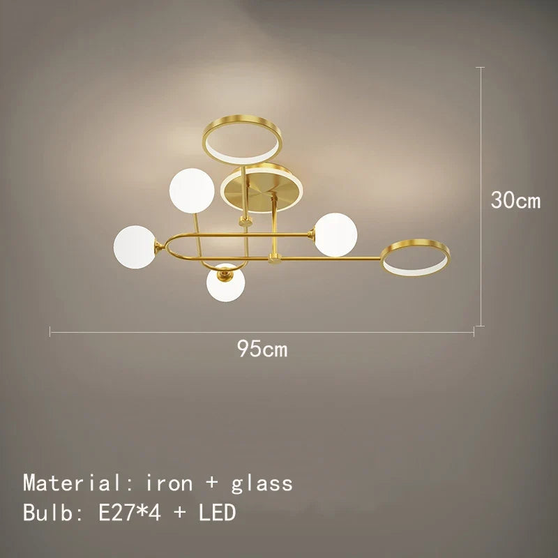 lustre led moderne en verre pour