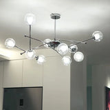 lustre en verre clair style bauhaus pour hôtel