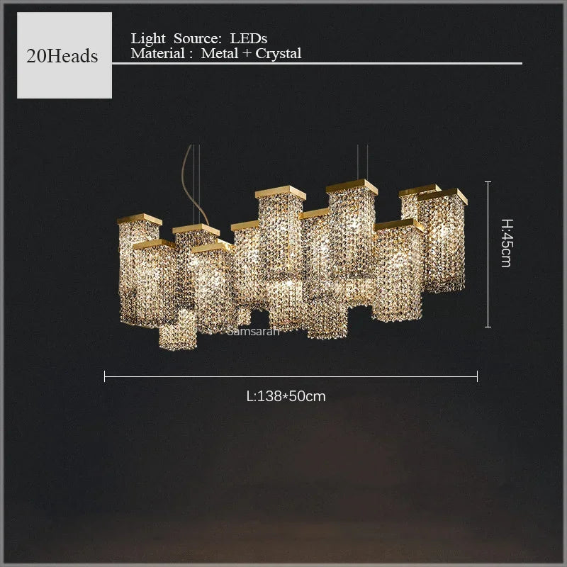 lustre moderne en cristal pour décoration élégante et raffinée
