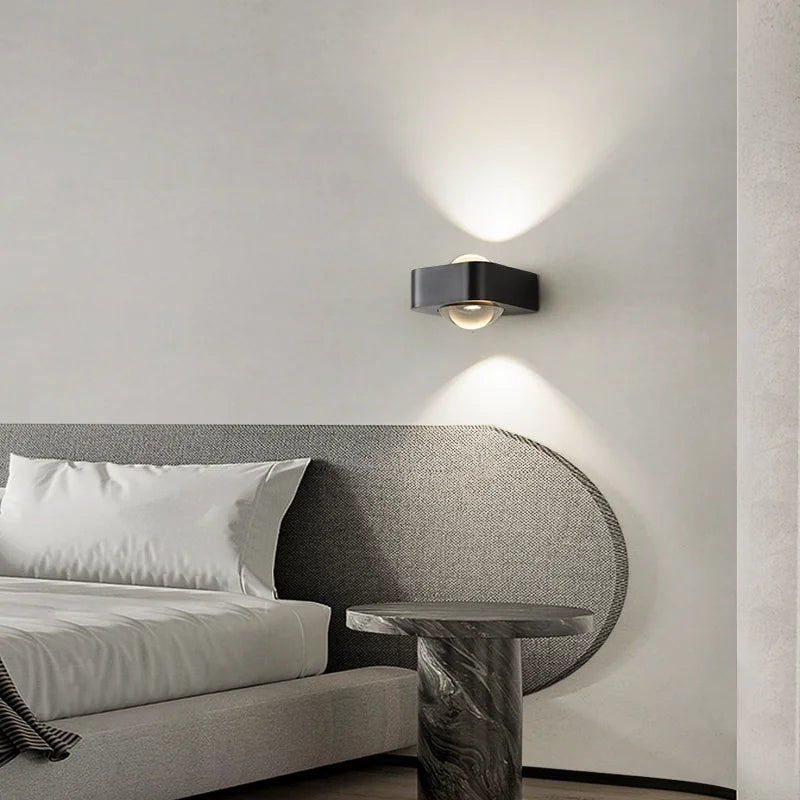 applique murale carrée en cuivre moderne et luxueuse à double tête