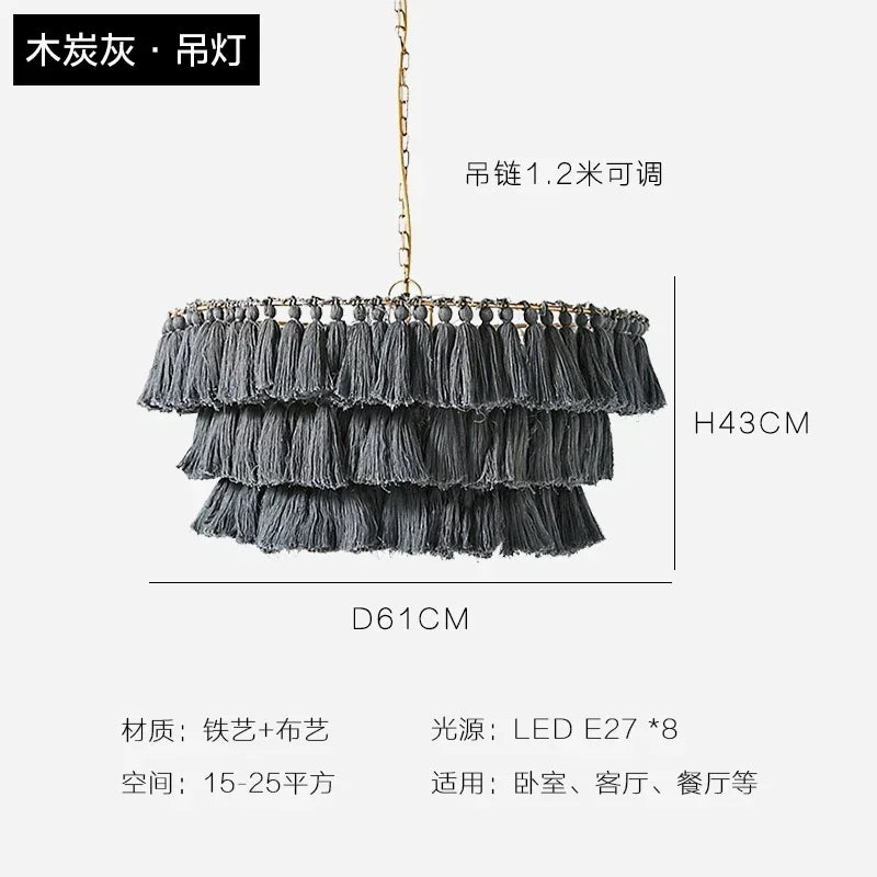 lustre bohème vintage tissé créatif pour intérieur élégant