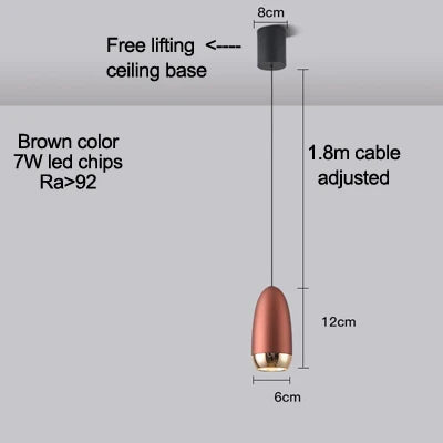suspension led minimaliste avec gradation tactile et irc élevé