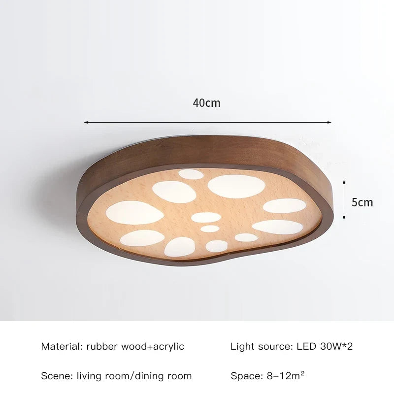 2023 New Lotus Root Ceiling Lamp for Living Room Bedroom Children's Study Kitchen Home LED Light Fixture Modern Wood Chandelier