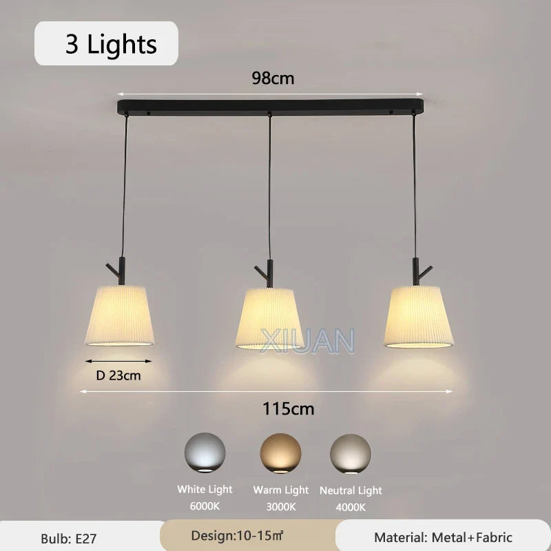 lustre en tissu plissé pour décoration intérieure moderne