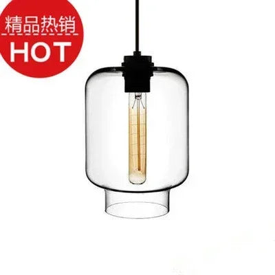 lustre suspendu moderne en verre transparent design élégant