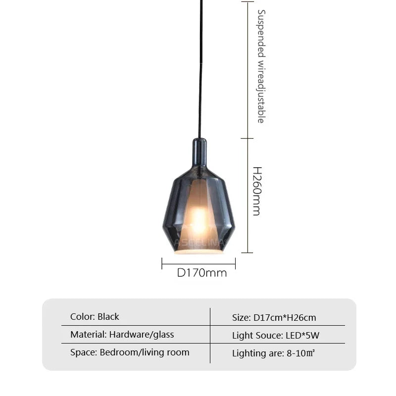 suspension en verre nordique design pour décoration intérieure