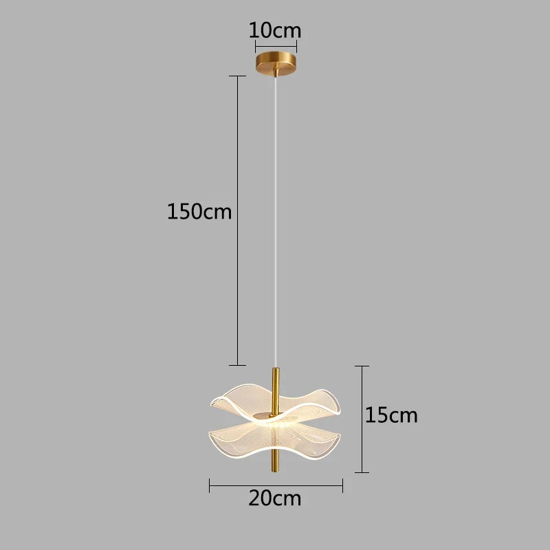 lustre acrylique design feuille de lotus pour décoration intérieure
