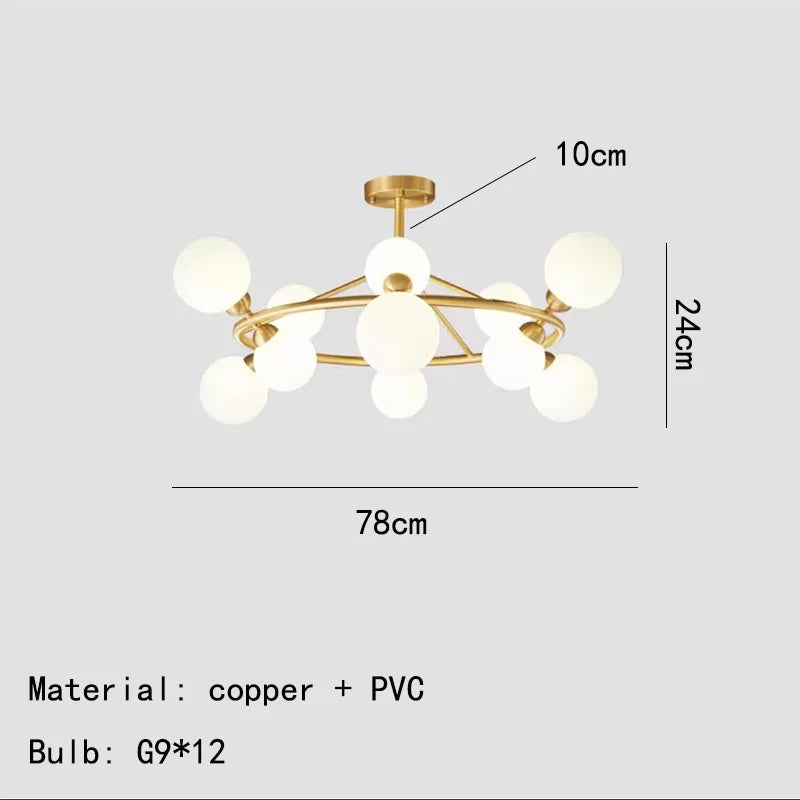 lustre moderne en acrylique et laiton noir doré pour éclairage intérieur