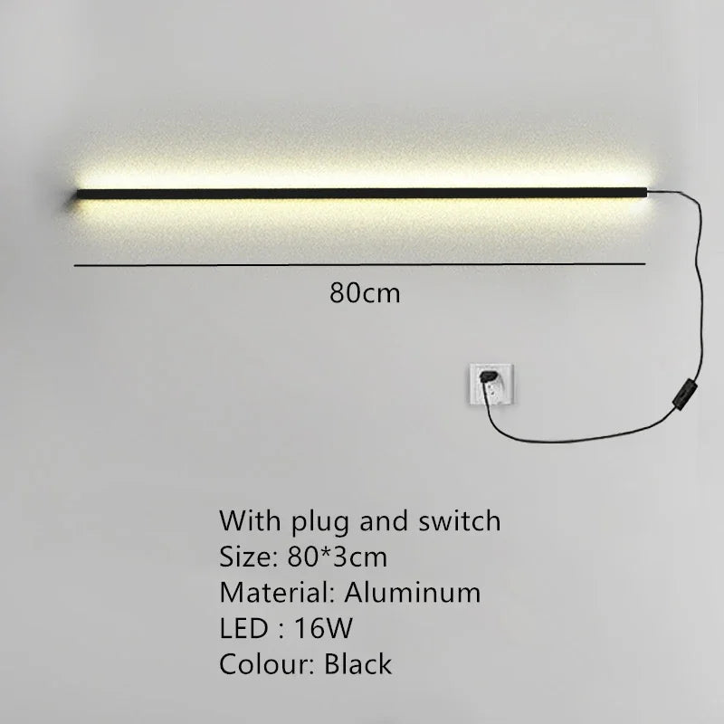 applique murale led moderne avec interrupteur de gradation pour décoration