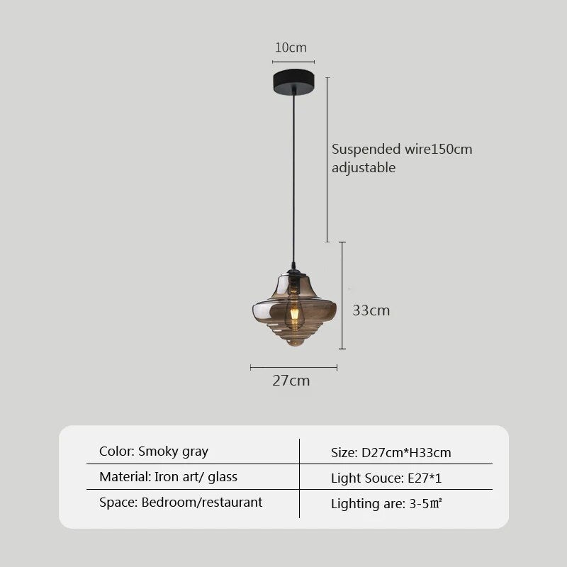 Suspension en verre de style industriel