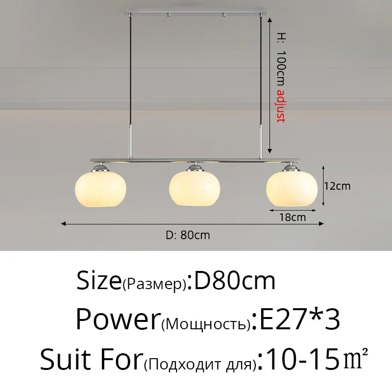 lustre nordique simple en verre blanc pour décoration de plafond