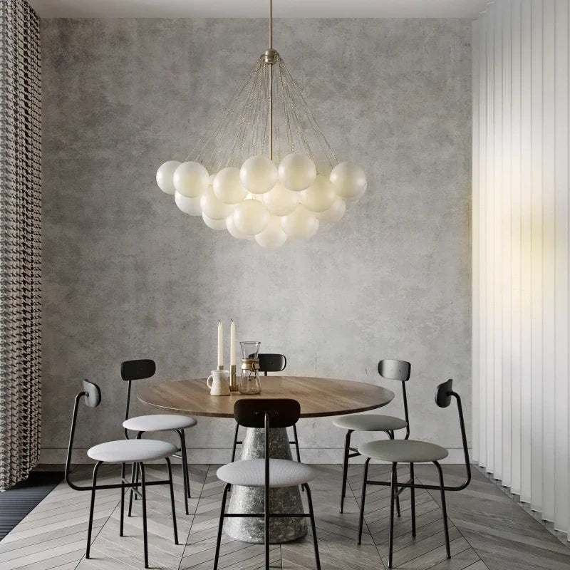 lustre boule de verre moderne led suspension nordique suspendu