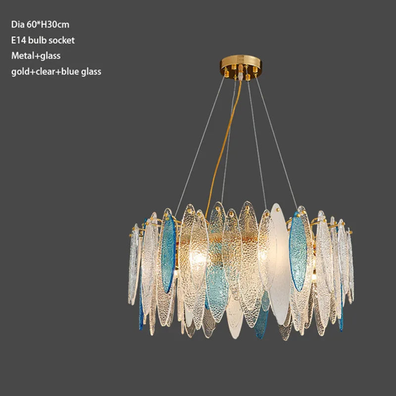 lustre en verre nordique pour décoration intérieure élégante