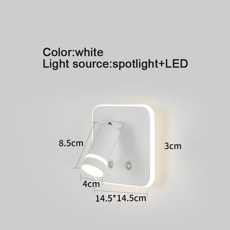 lampe de lecture led rotative avec port usb et interrupteur type-c