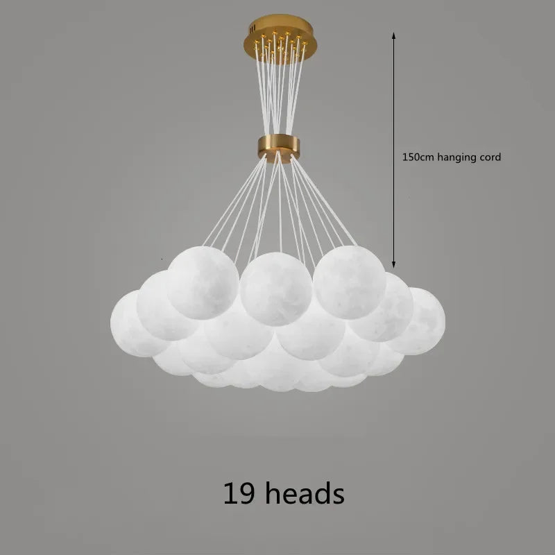 lustre led 3d lune bulle boule suspension décoration luminaires