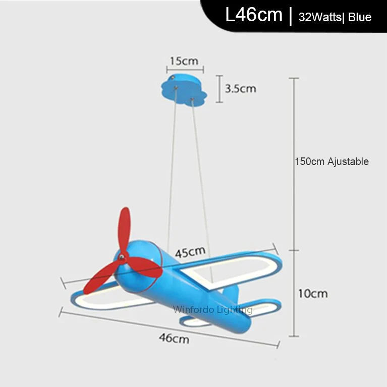 lustre led moderne en forme d'avion pour chambre d'enfant