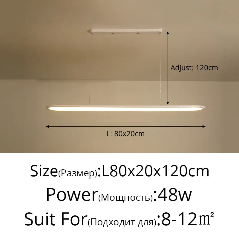 lustre moderne nordique simple led rectangulaire pour bar