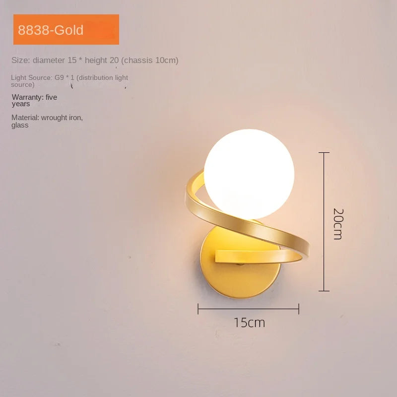 Applique murale led verre moderne intérieur loft miroir façade