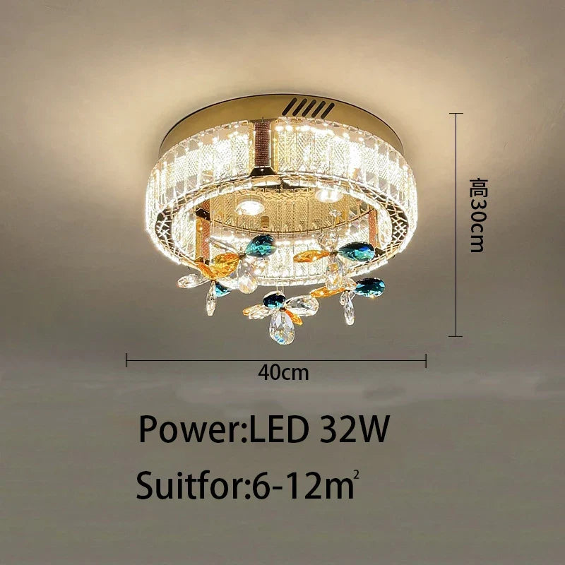 Plafonnier moderne en cristal luxe pour intérieur de villa