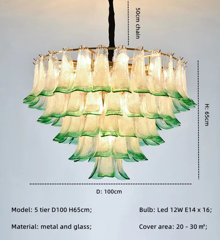 lustre de luxe en verre avec suspension led suspendu