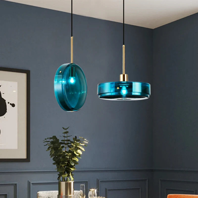 suspension design nordique en verre moderne pour loft et bar