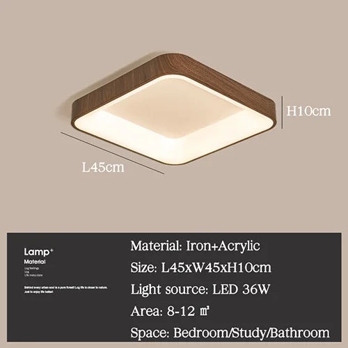 plafonniers led imitation bois éclairage rond rectangle carré