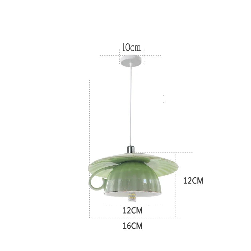 suspension moderne en céramique led théière pour cuisine