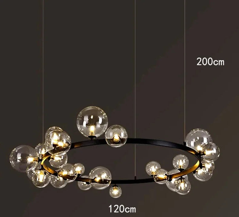 lustre nordique en verre design pour un éclairage élégant