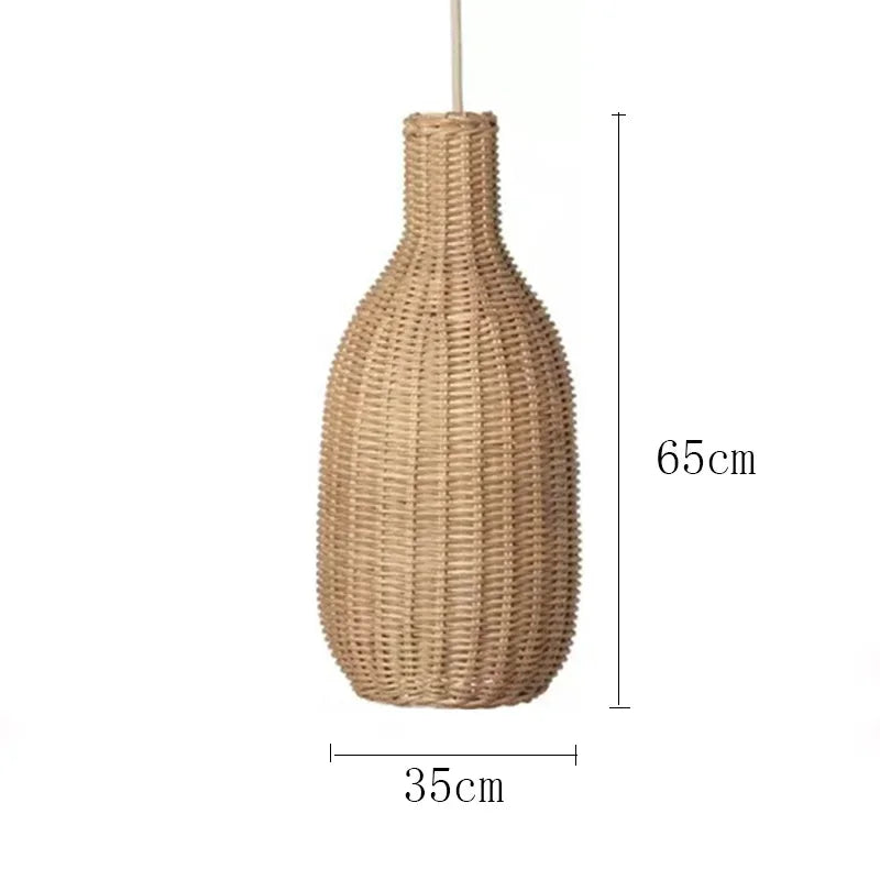 suspension vintage en rotin style chinois fait main pour café et restaurant