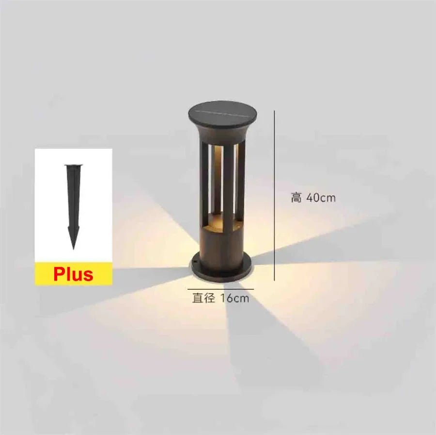lampe solaire d'extérieur en aluminium pour éclairage de jardin