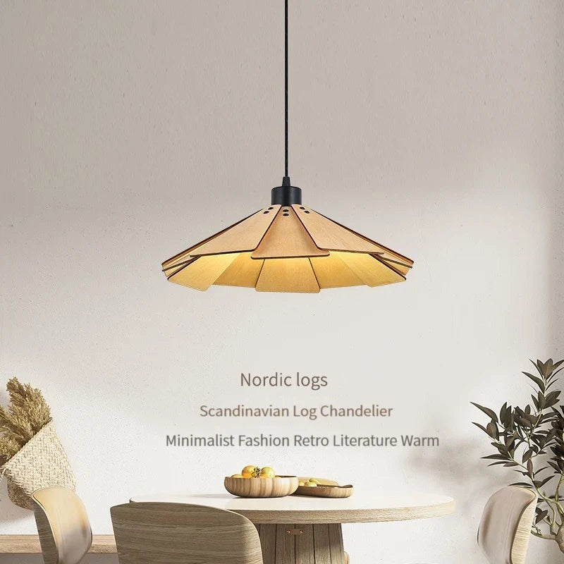 suspension en bois rétractable à bascule luminaire décoratif d'intérieur