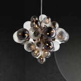 lustre nordique à bulles d'air en boule de verre argentée