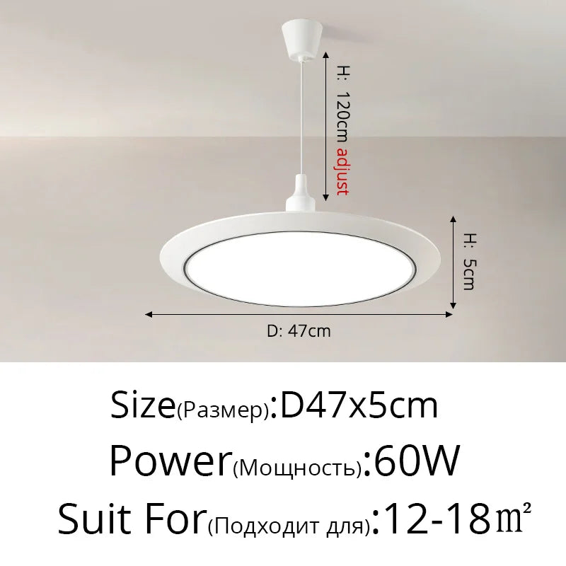 lustre led ultra-mince trois-preuve circulaire moderne minimaliste