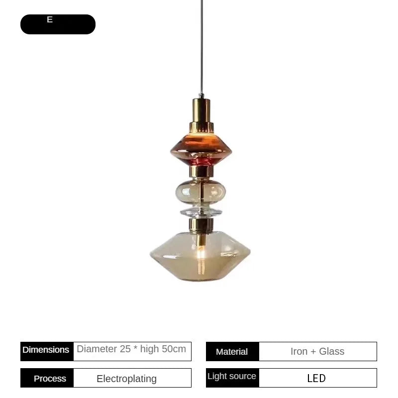 suspension décorative en verre style post-moderne pour divers espaces