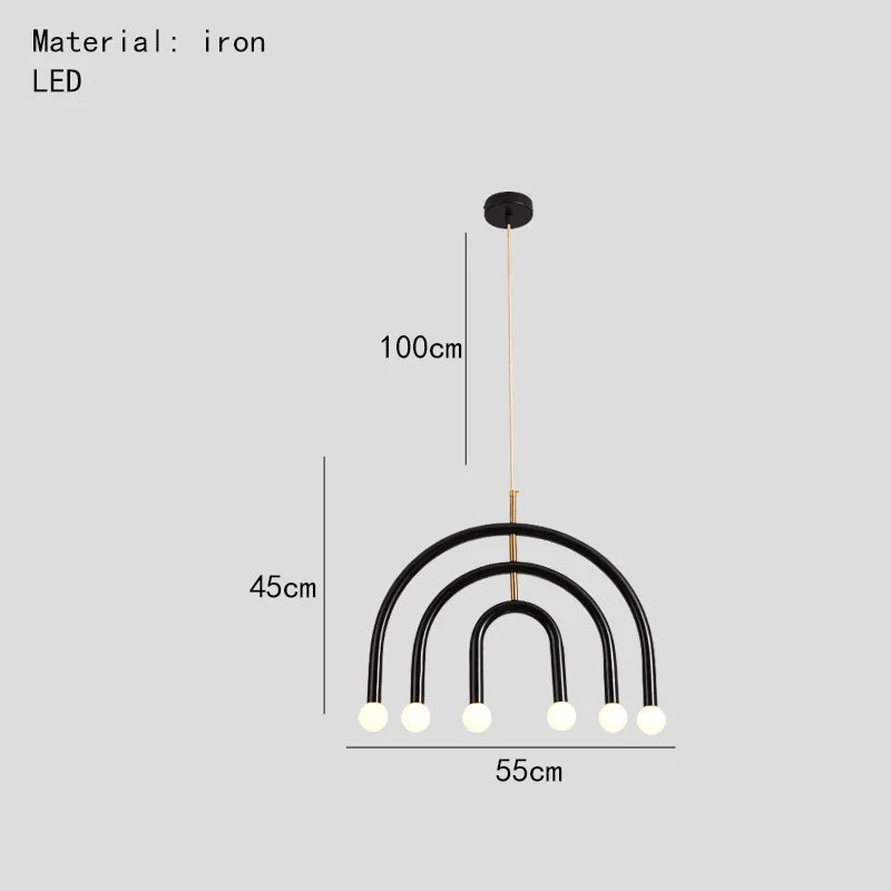 lustre arc-en-ciel métallique fil art déco suspendu réglable