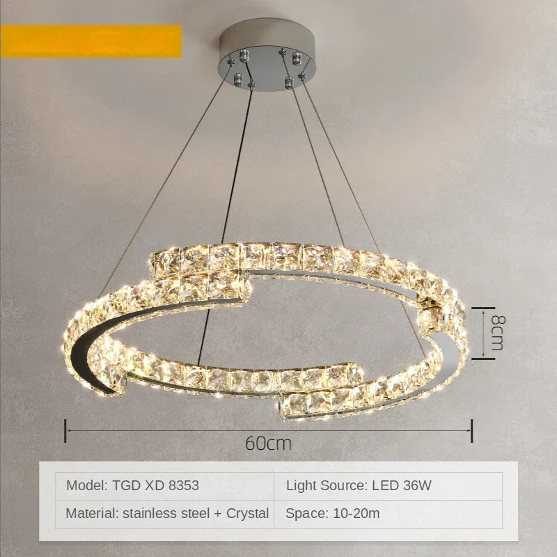 Modern Luxury K9 Crystal Led Chandelier In Dining Room, Nordic Living Room, Kitchen Lights, Bar, Bedroom Lighting Chandelier