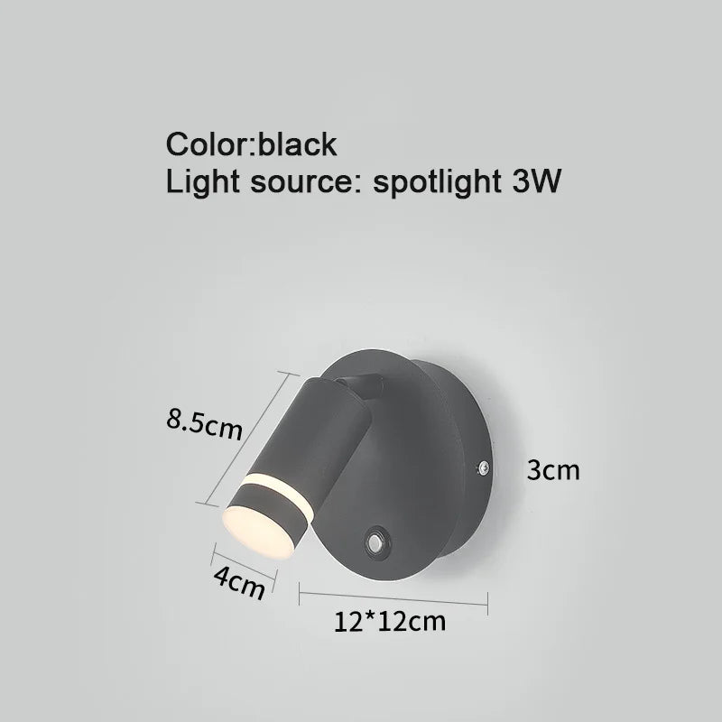 lampe de lecture led rotative avec port usb et interrupteur type-c