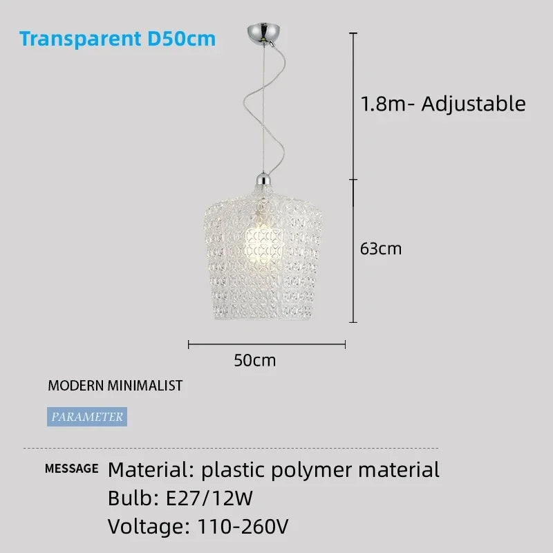 lustre italien moderne creux décoratif avec lumières led acryliques