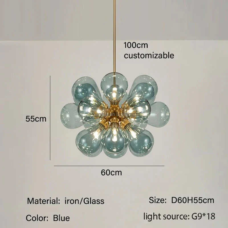 suspension moderne en verre design pour décoration intérieure