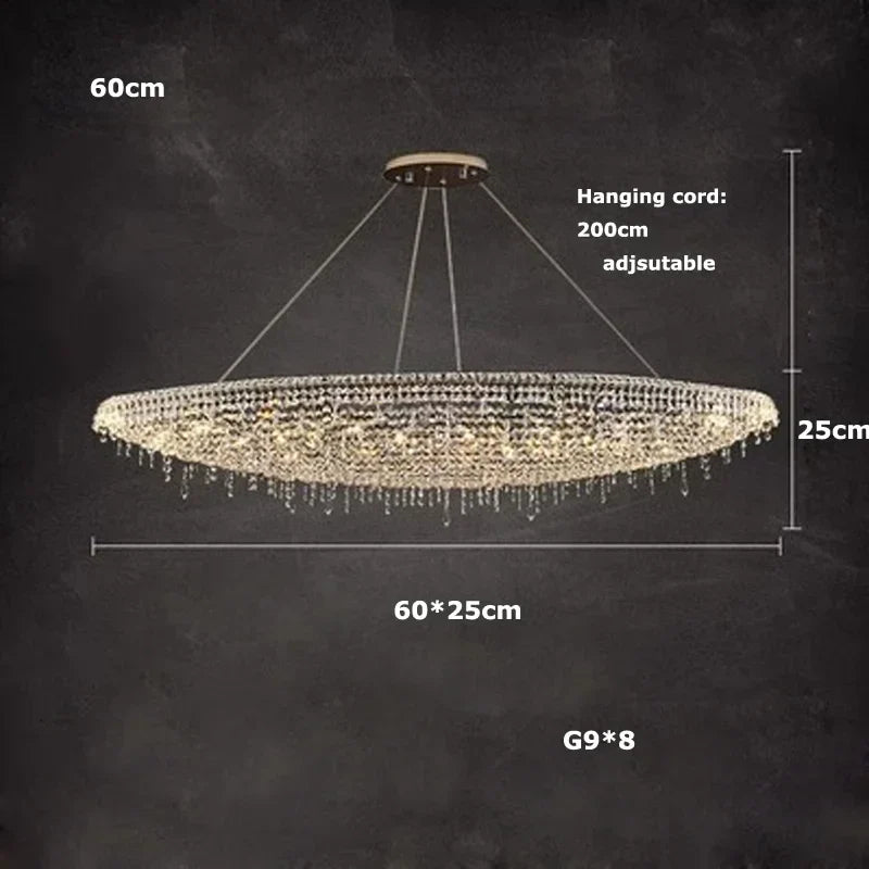 suspension luxe cristal bateau éclairage design moderne décoratif