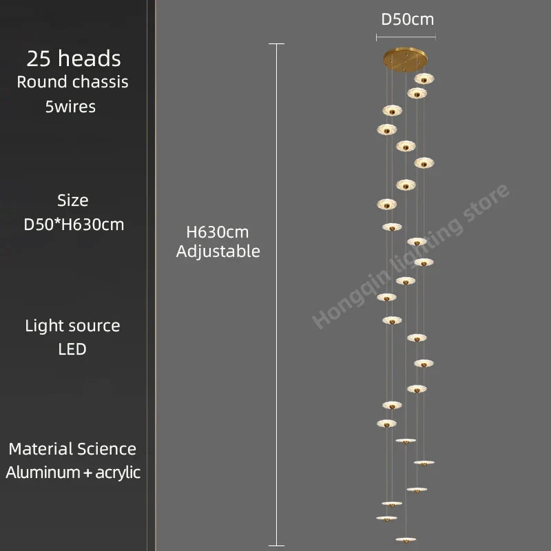 lustre moderne à led pour éclairage intérieur élégant