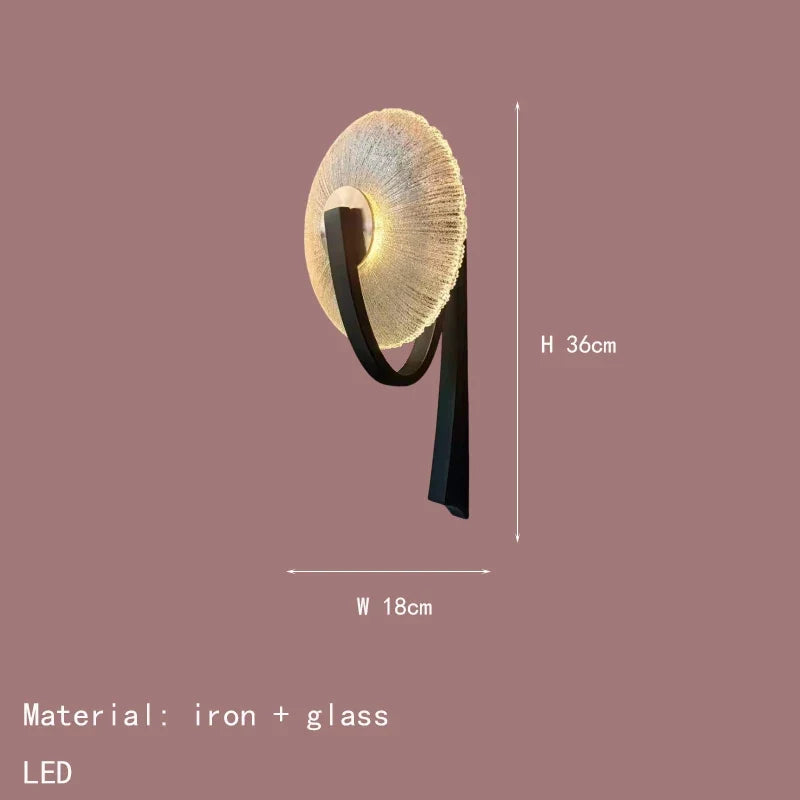 applique murale led en métal et verre pour luminaires 3000k