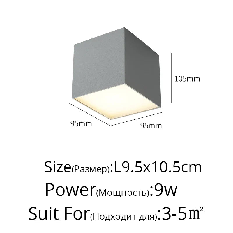 Plafonniers Led créatifs en acrylique blanc et noir