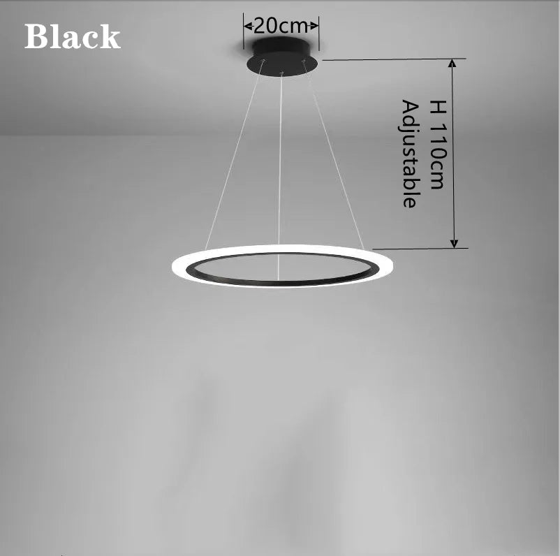 lustre circulaire moderne à anneau unique éclairage led