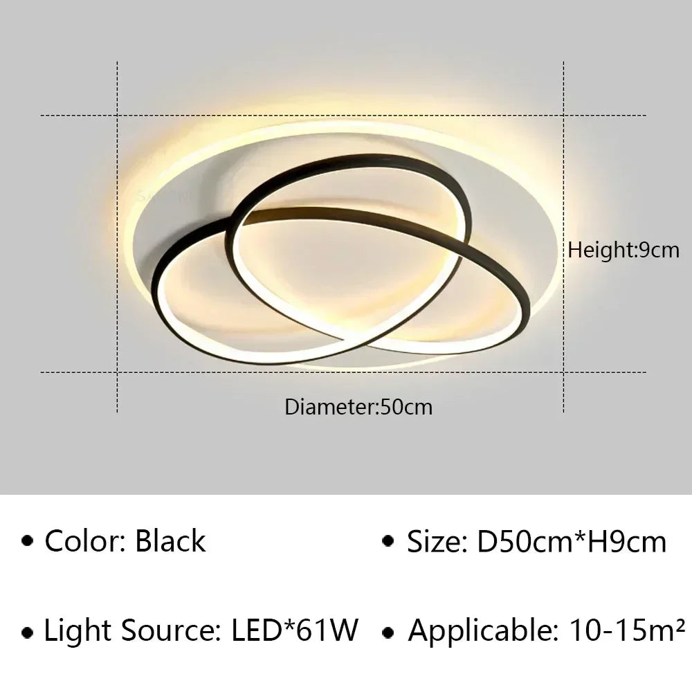 lustre moderne à leds pour décoration intérieure lumineuse