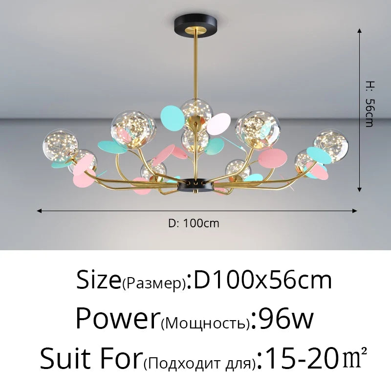 lustre led moderne atmosphérique nordique étoilé macaron créatif